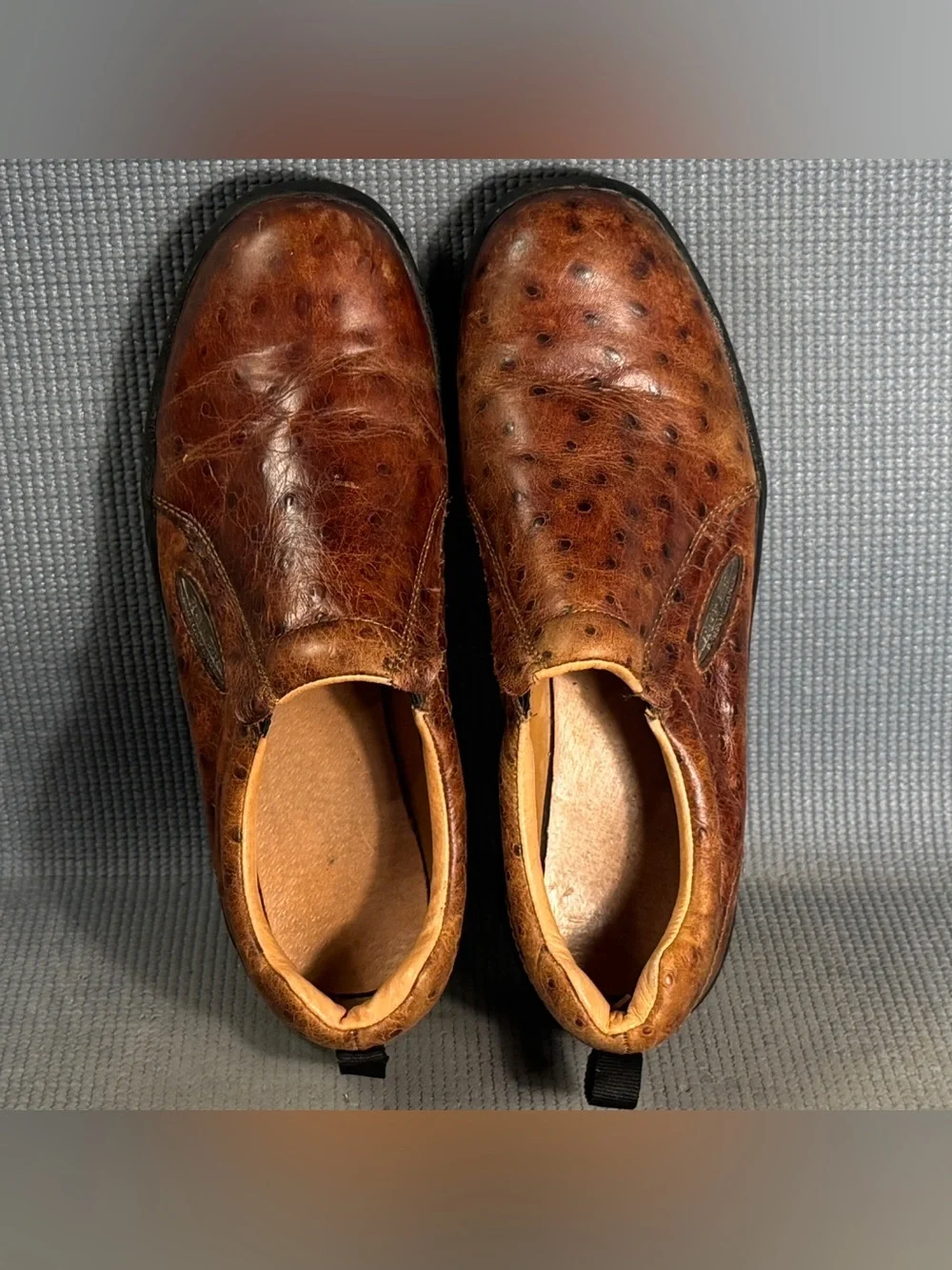 Roper Faux Ostrich Performance Slip On Brown Casual‎ Shoes Men’s Size 11